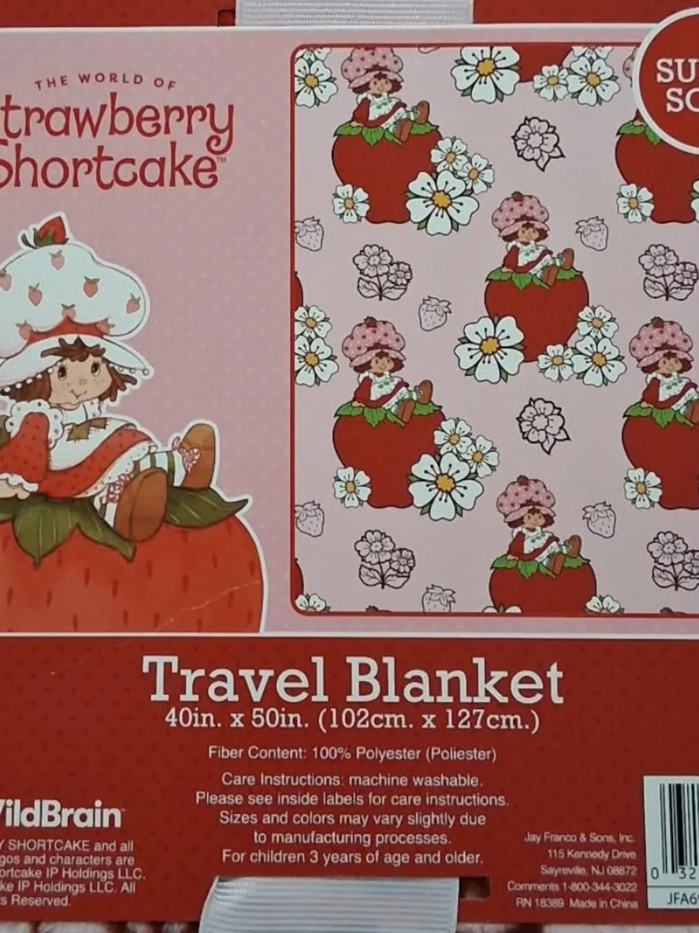 New Strawberry Shortcake Red Travel Blanket - Super Soft